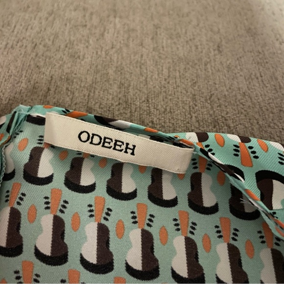 Odeeh maxi sleeveless dress orange brown white and teal pattern - size 36 - Picture 4 of 4